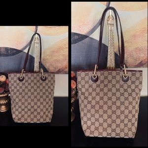 Gucci Beige and Brown Tote Bag